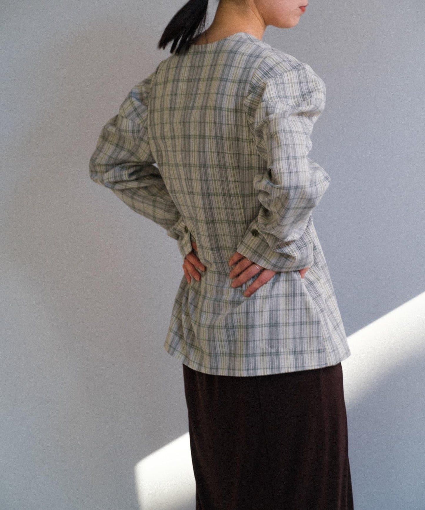 Pasterip Check peplum summer jacket 夾克