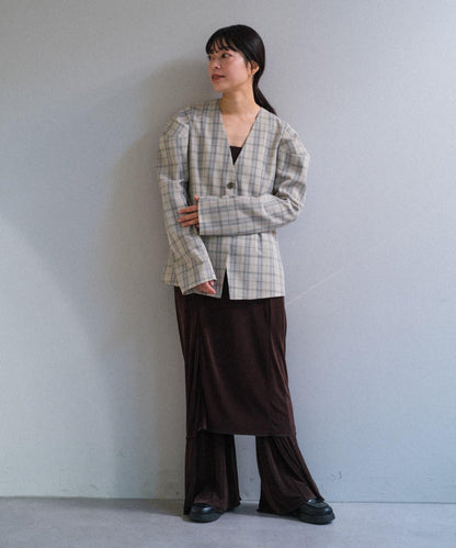 Pasterip Check peplum summer jacket 夾克