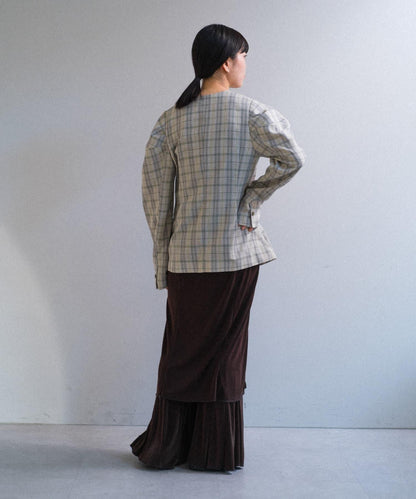 Pasterip Check peplum summer jacket 夾克