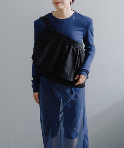 聚褶荷葉邊口袋設計 【Pasterip】 Gather frill pocket belt 腰帶 S款