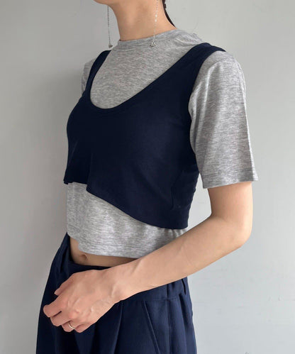 Pasterip Stretch tee & Over tank set 套裝