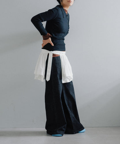 聚褶荷葉邊口袋設計 【Pasterip】 Gather frill pocket belt 腰帶 S款