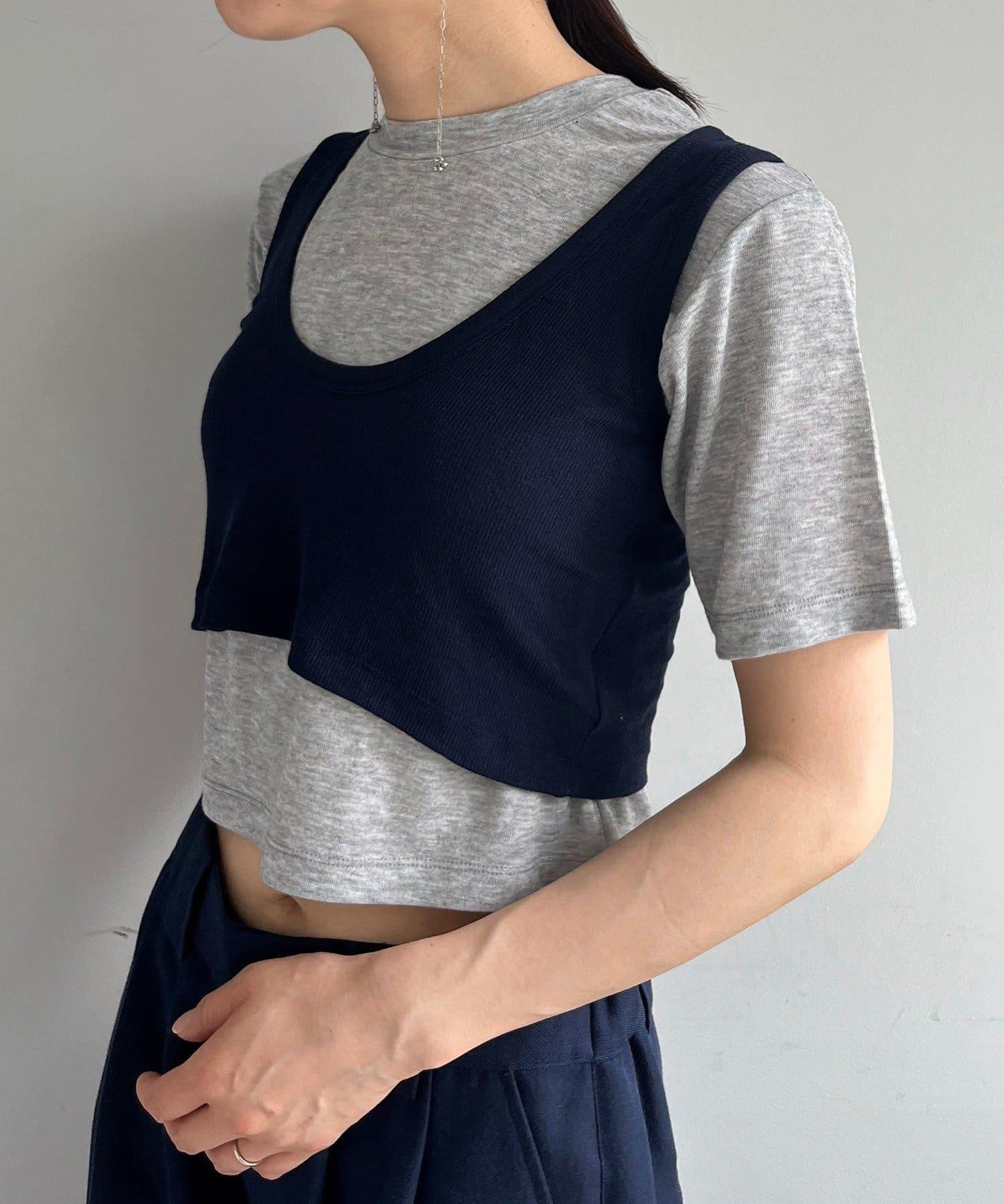 Pasterip Stretch tee & Over tank set 套裝