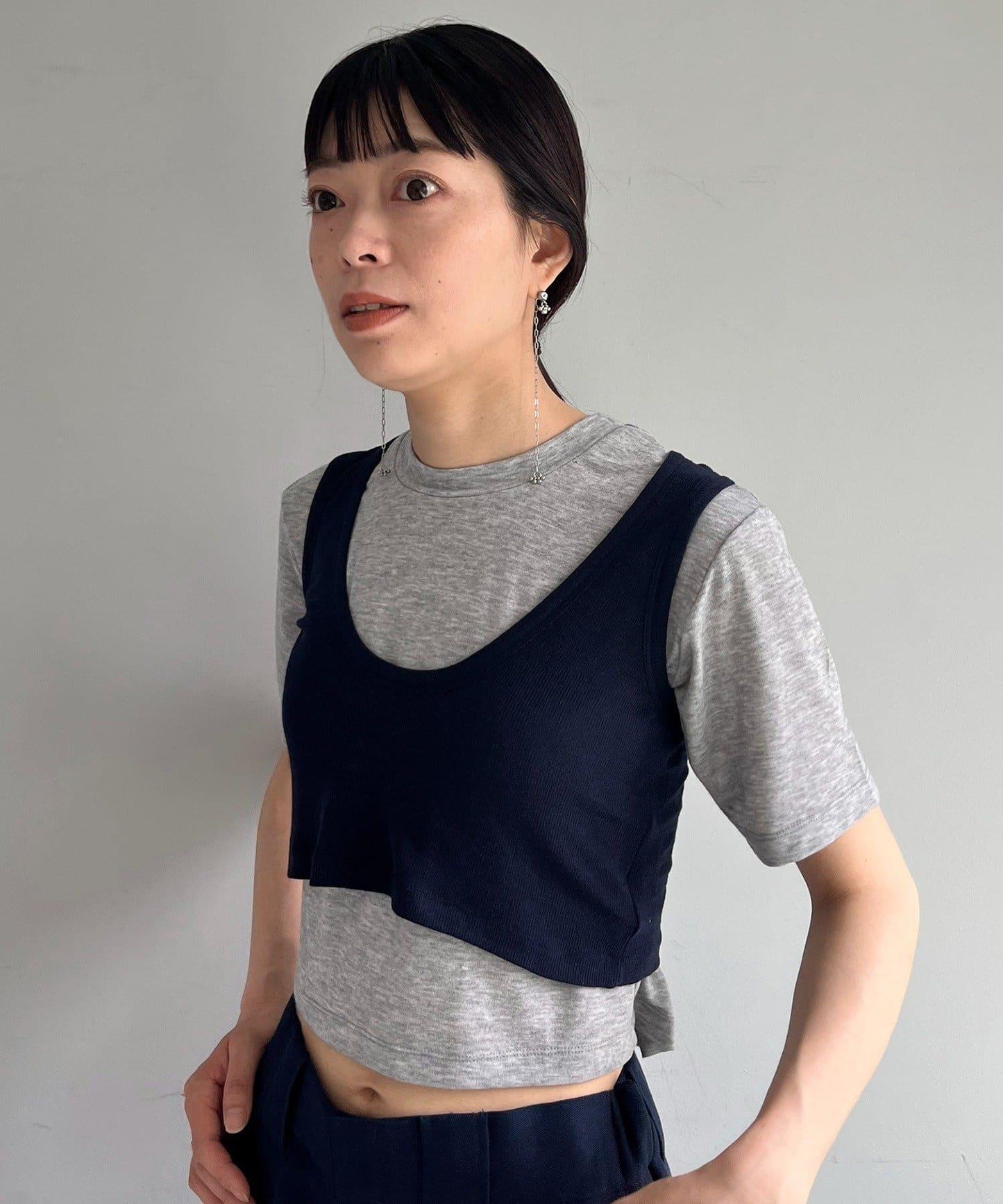 Pasterip Stretch tee & Over tank set 套裝