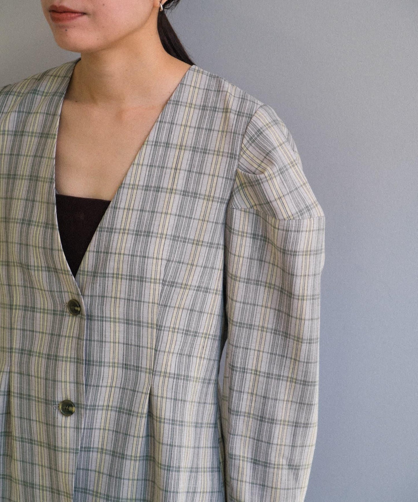 Pasterip Check peplum summer jacket 夾克