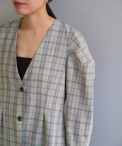 Pasterip Check peplum summer jacket 夾克