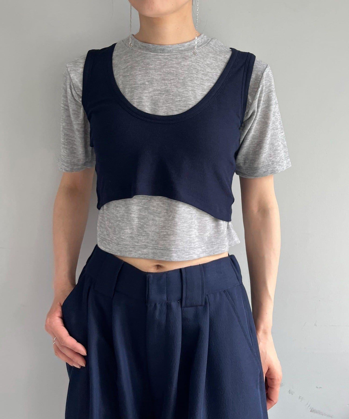 Pasterip Stretch tee & Over tank set 套裝