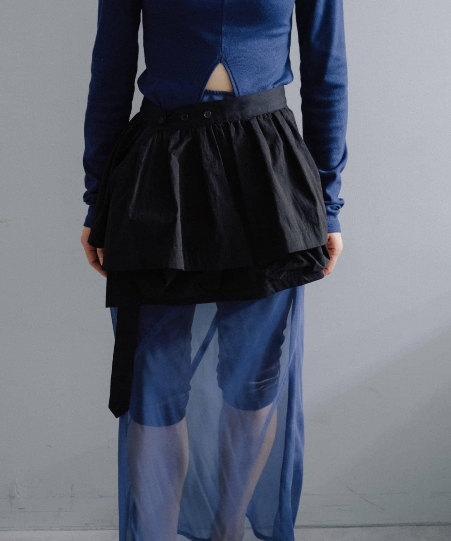 聚褶荷葉邊口袋設計 【Pasterip】 Gather frill pocket belt 腰帶 S款