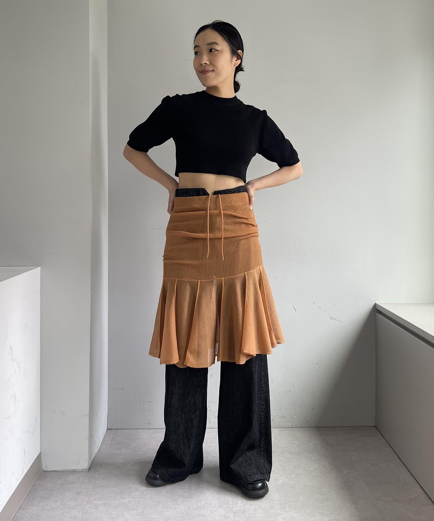 Pasterip Sheer middle layering 半身裙