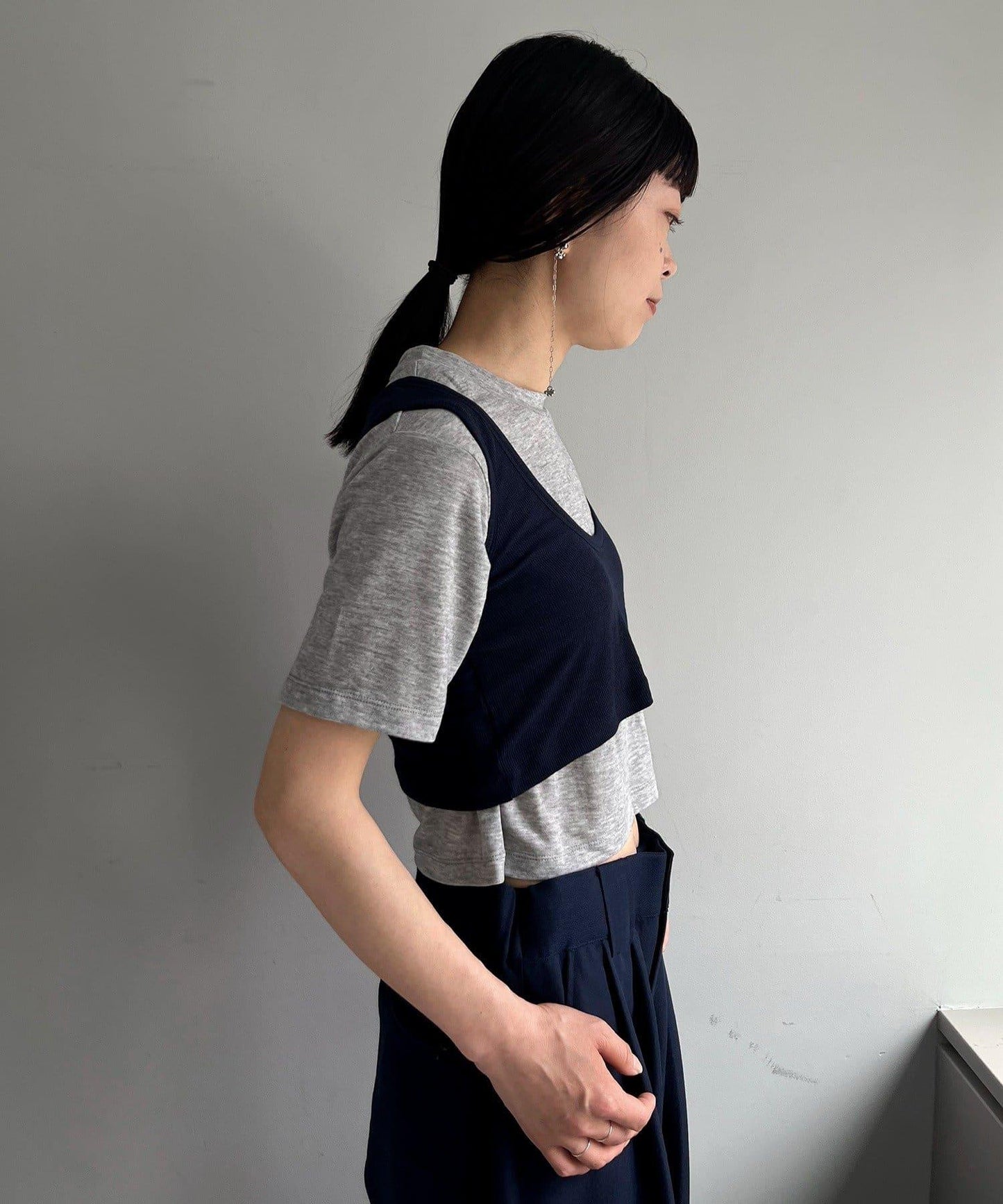 Pasterip Stretch tee & Over tank set 套裝