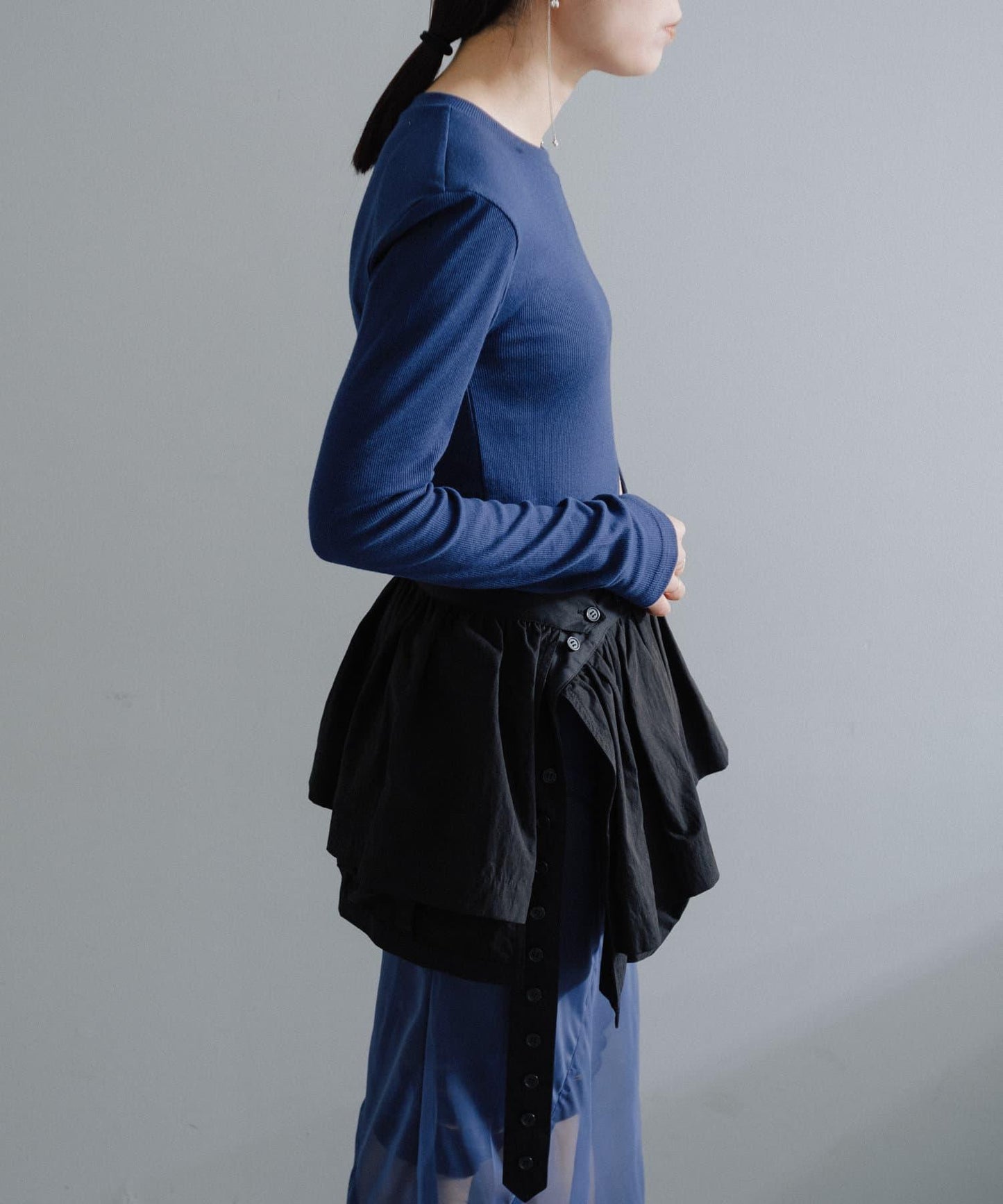聚褶荷葉邊口袋設計 【Pasterip】 Gather frill pocket belt 腰帶 S款