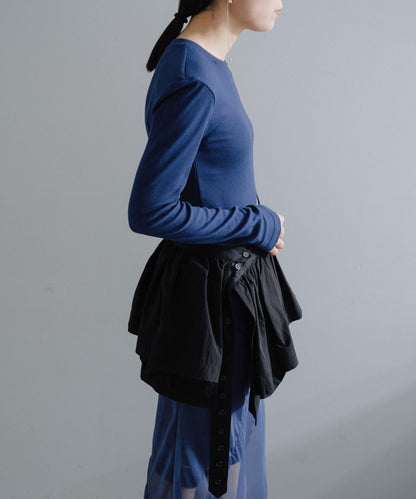 聚褶荷葉邊口袋設計 【Pasterip】 Gather frill pocket belt 腰帶 S款