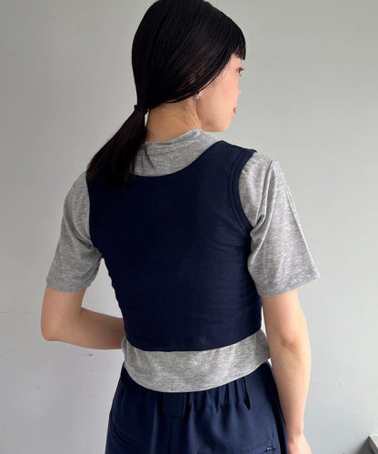 Pasterip Stretch tee & Over tank set 套裝