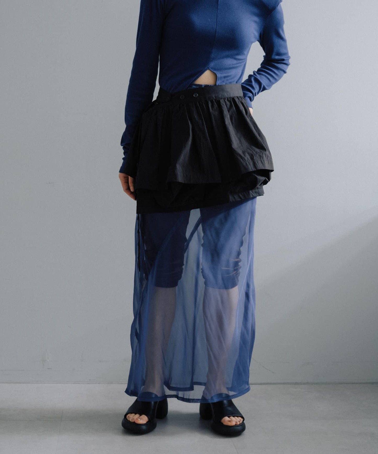 聚褶荷葉邊口袋設計 【Pasterip】 Gather frill pocket belt 腰帶 S款