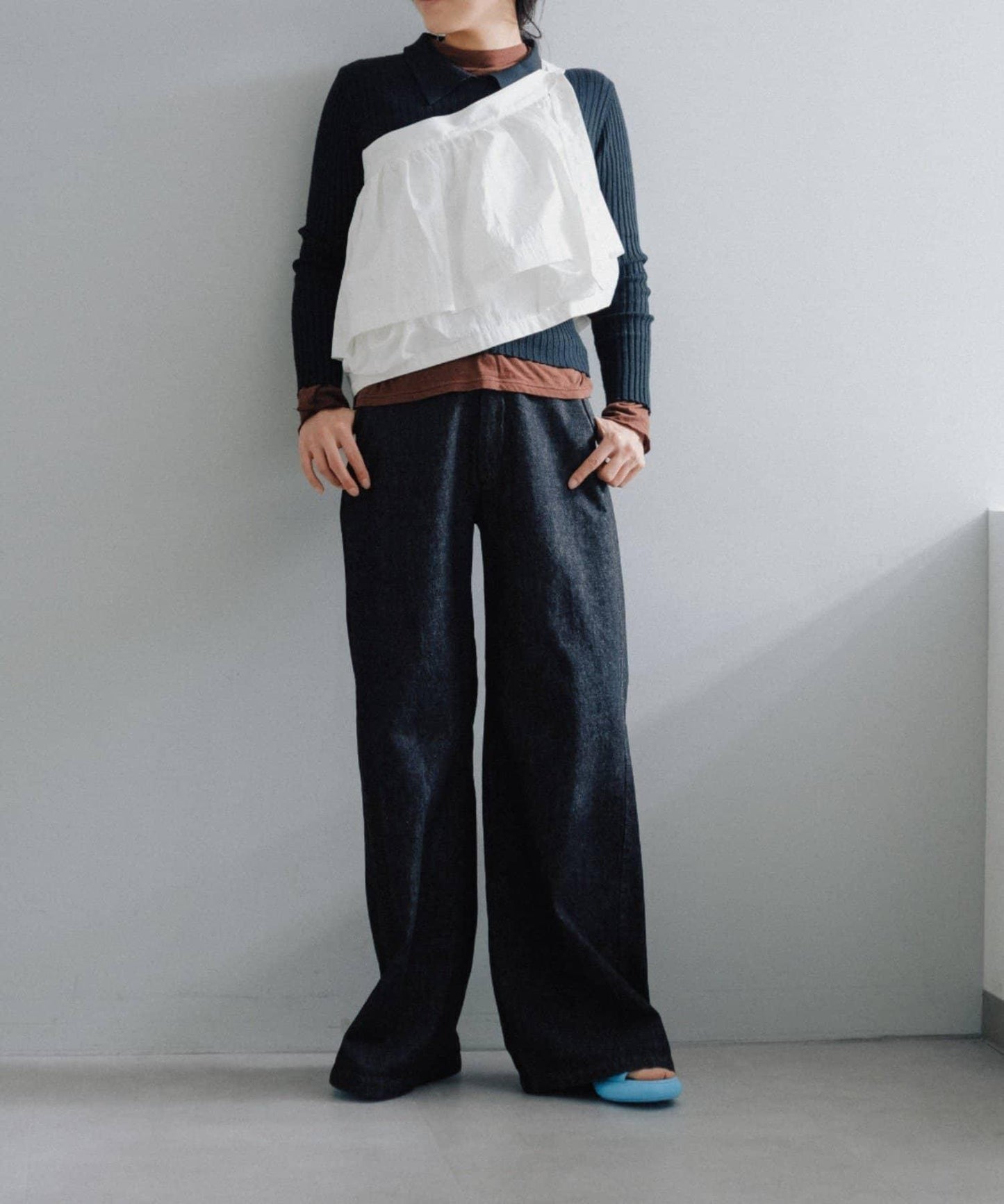 聚褶荷葉邊口袋設計 【Pasterip】 Gather frill pocket belt 腰帶 S款