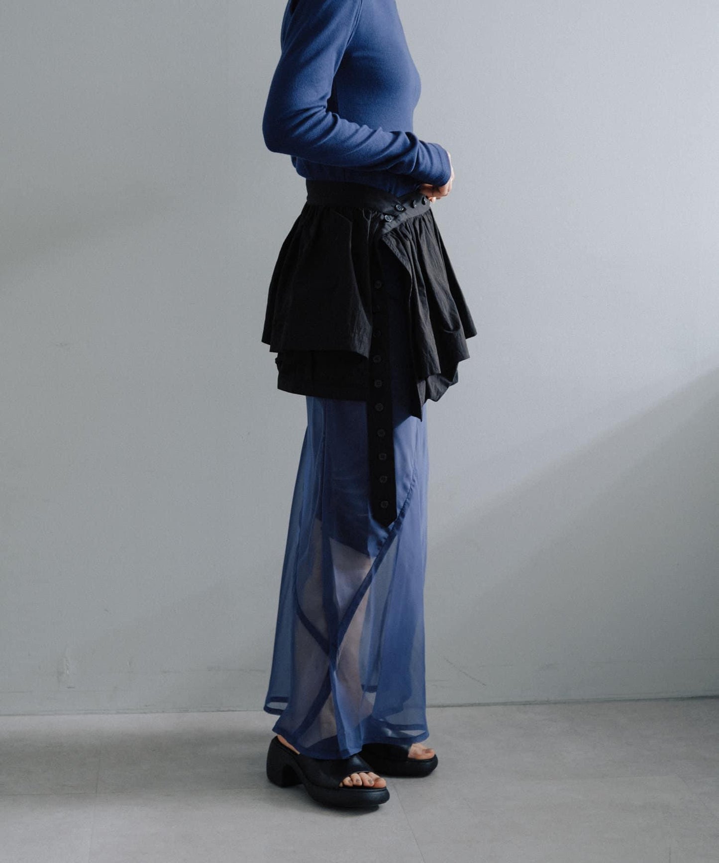 聚褶荷葉邊口袋設計 【Pasterip】 Gather frill pocket belt 腰帶 S款