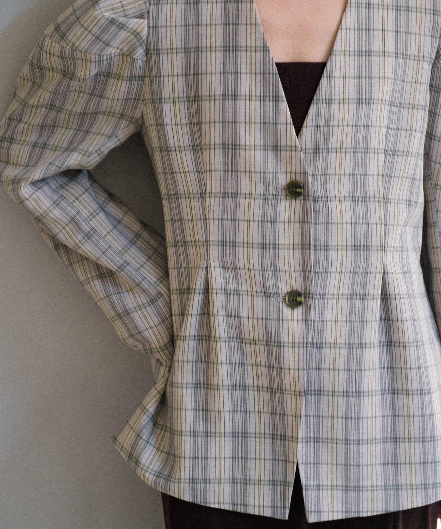 Pasterip Check peplum summer jacket 夾克