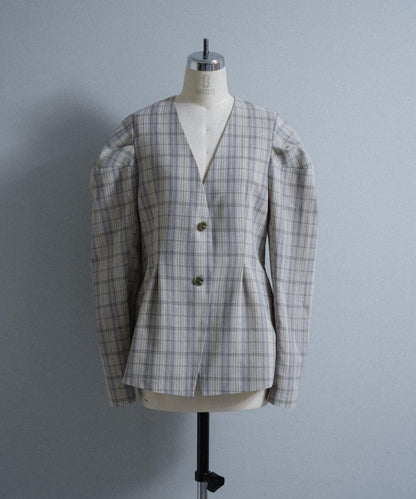 Pasterip Check peplum summer jacket 夾克