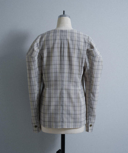 Pasterip Check peplum summer jacket 夾克
