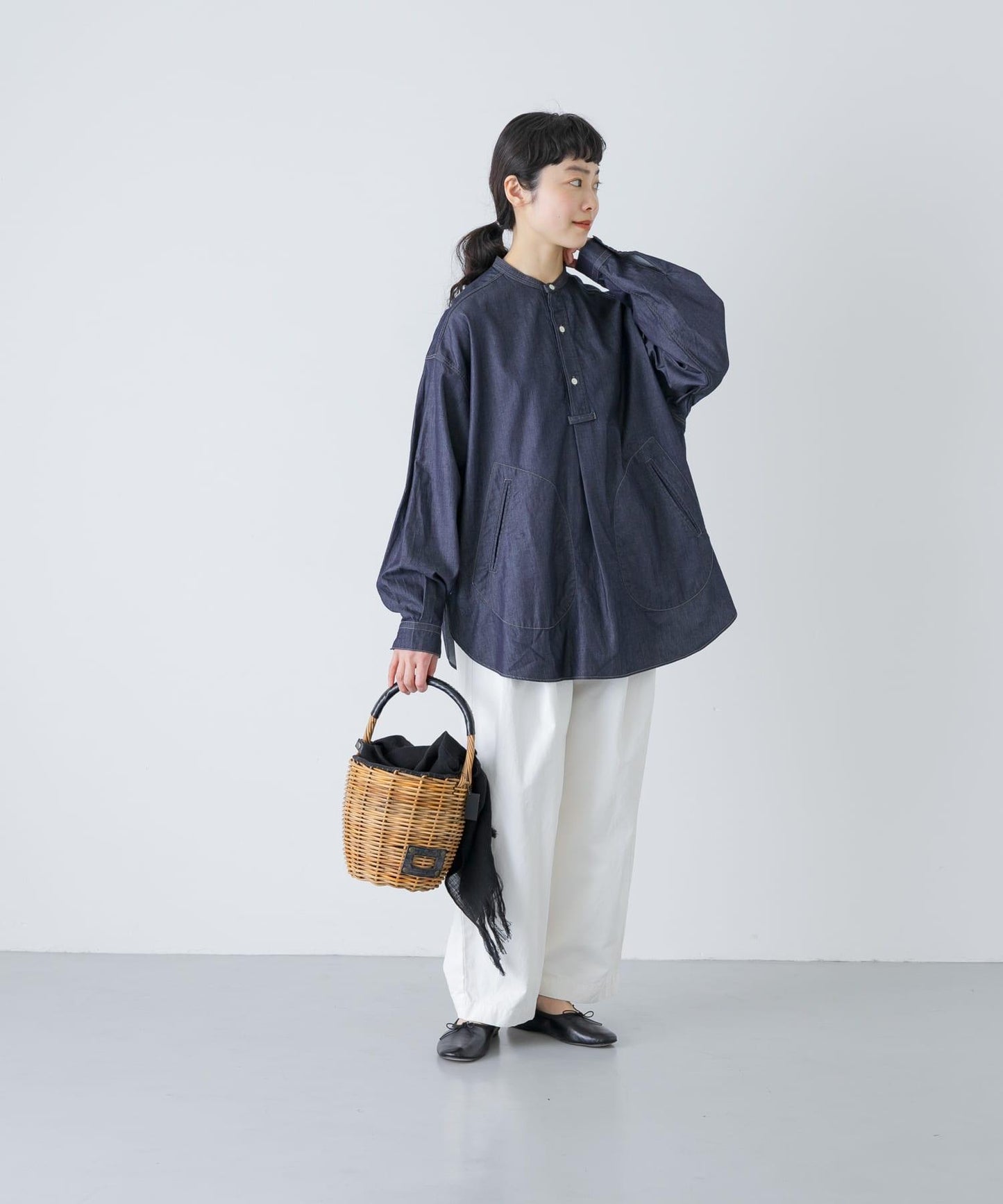 牛仔套頭襯衫