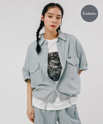 聯名 Wrangler×EKAL 輕牛仔工裝襯衫