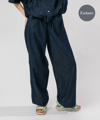 Wrangler×EKAL 輕薄牛仔寬鬆闊腿褲