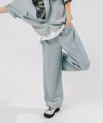 Wrangler×EKAL 輕薄牛仔寬鬆闊腿褲
