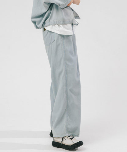 Wrangler×EKAL 輕薄牛仔寬鬆闊腿褲