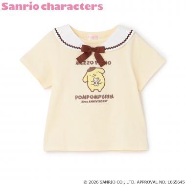 ポムポムプリン（布丁狗） 短袖T恤 帶水手領
