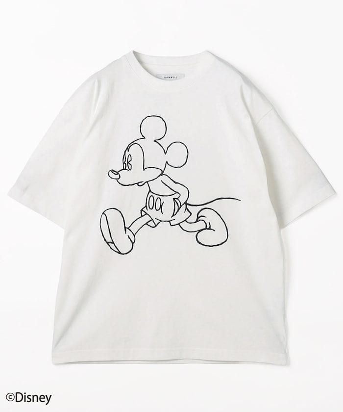 MICKEY MOUSE（米老鼠） 前幅刺繡短袖T恤 JT261C42