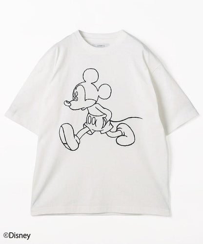 MICKEY MOUSE（米老鼠） 前幅刺繡短袖T恤 JT261C42