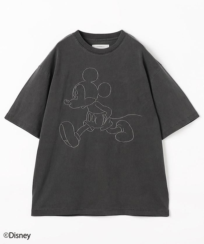 MICKEY MOUSE（米老鼠） 前幅刺繡短袖T恤 JT261C42
