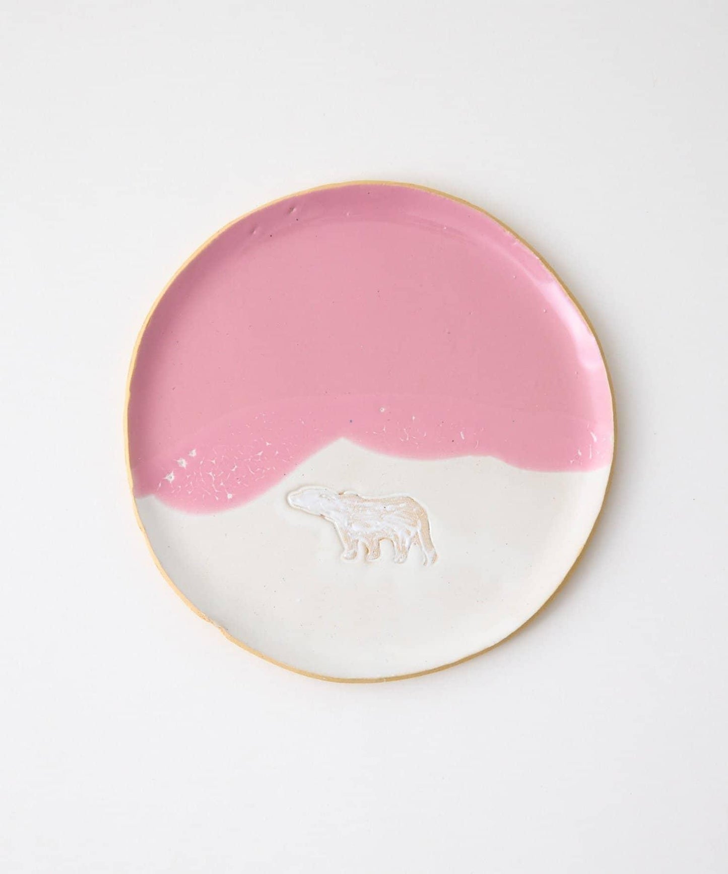 teto ceramics 北極熊櫻花星球圖案 中號陶瓷盤