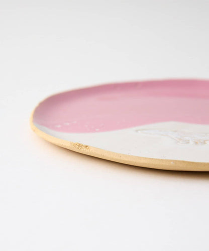 teto ceramics 北極熊櫻花星球圖案 中號陶瓷盤