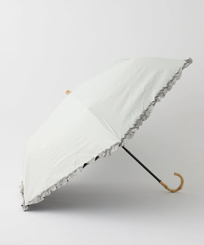 晴雨兩用 拼色荷葉邊 摺疊傘