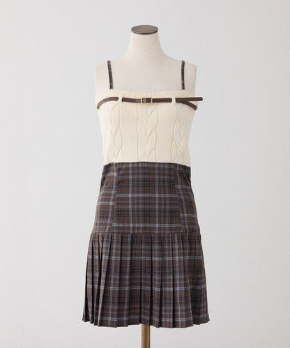 兩件套 拼接設計 迷你連衣裙