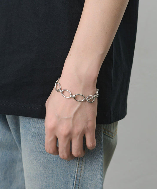 UNISEX 圓形設計鏈條手鍊
