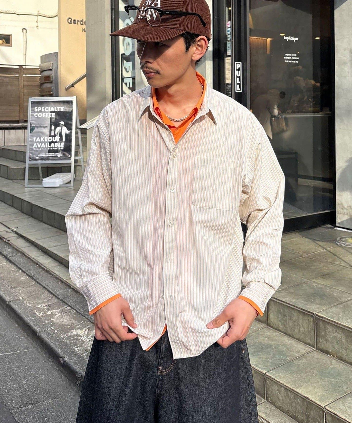 疊穿風雙領設計襯衫
