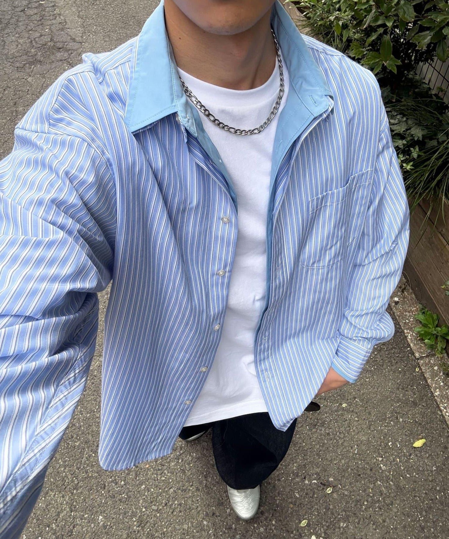 疊穿風雙領設計襯衫