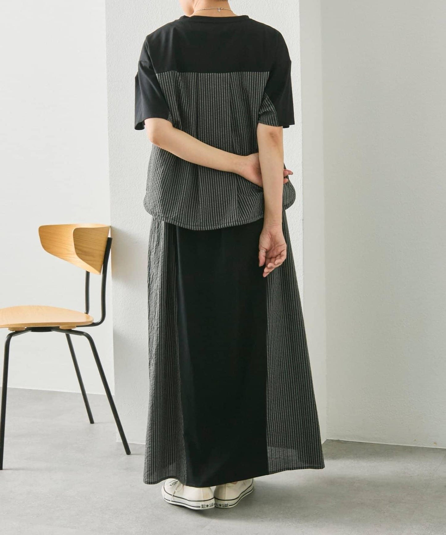 《2點セット/別々にも著れる》 拼接設計 連衣裙套裝【SUM1 STYLE】