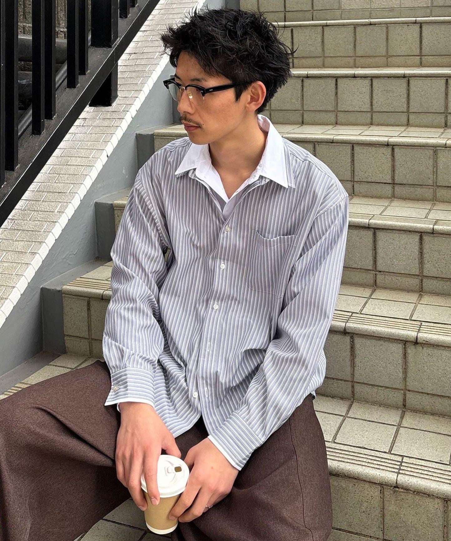 疊穿風雙領設計襯衫