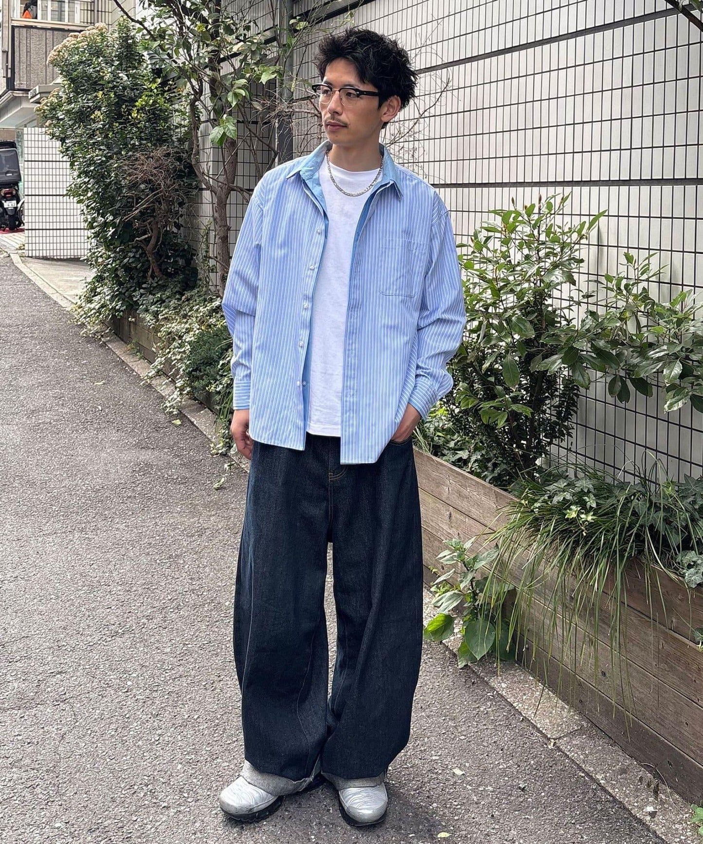 疊穿風雙領設計襯衫