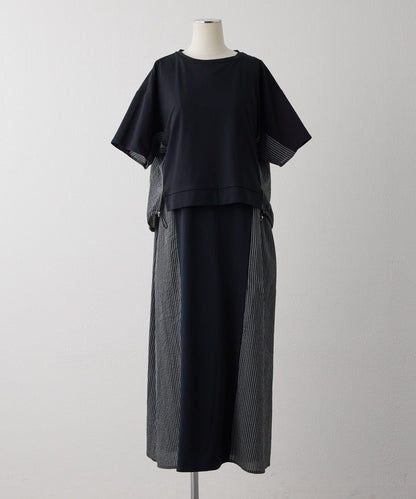 《2點セット/別々にも著れる》 拼接設計 連衣裙套裝【SUM1 STYLE】