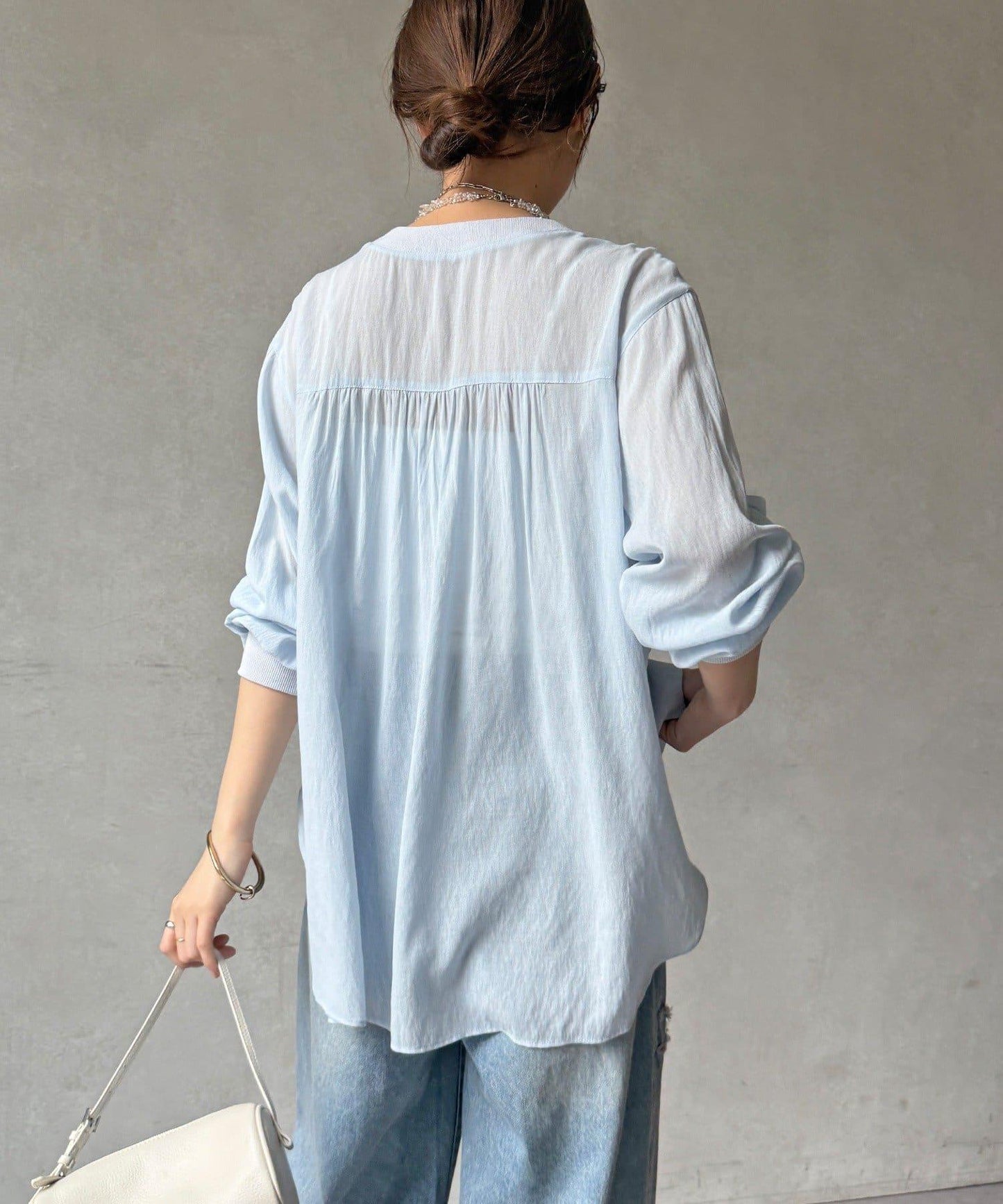 強捻氣流染色 V領 襯衫式設計 開衫
