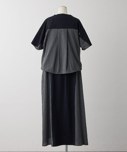 《2點セット/別々にも著れる》 拼接設計 連衣裙套裝【SUM1 STYLE】