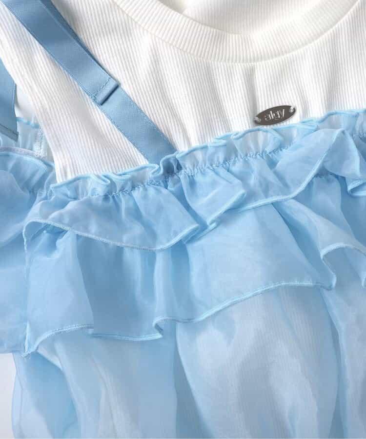 透紗拼接上衣