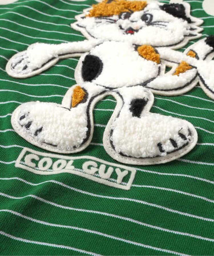 沙嘎拉刺繡貼布圖案 BREEZY CATS T恤
