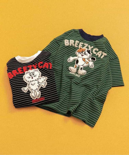 沙嘎拉刺繡貼布圖案 BREEZY CATS T恤