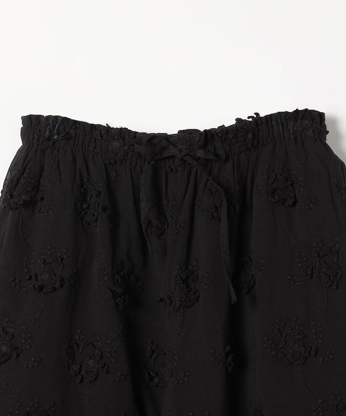 sheer cotton 3D embroidery easy 休閒褲