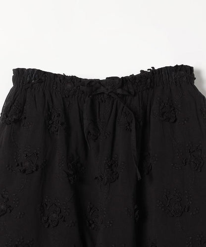 sheer cotton 3D embroidery easy 休閒褲